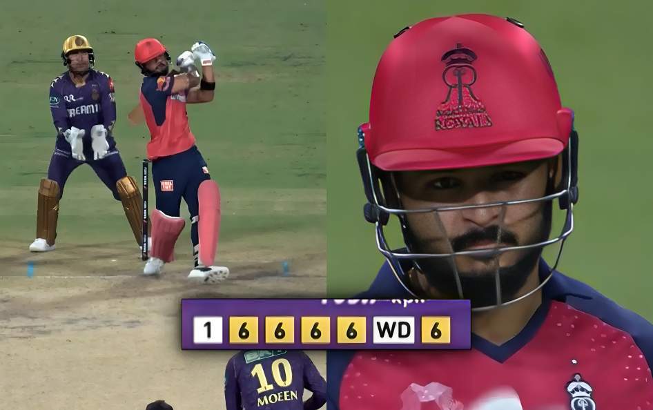 IPL 2025: [Watch] Riyan Parag Smashes 5 Sixes in a Single Over off Moeen Ali During KKR vs RR Thriller